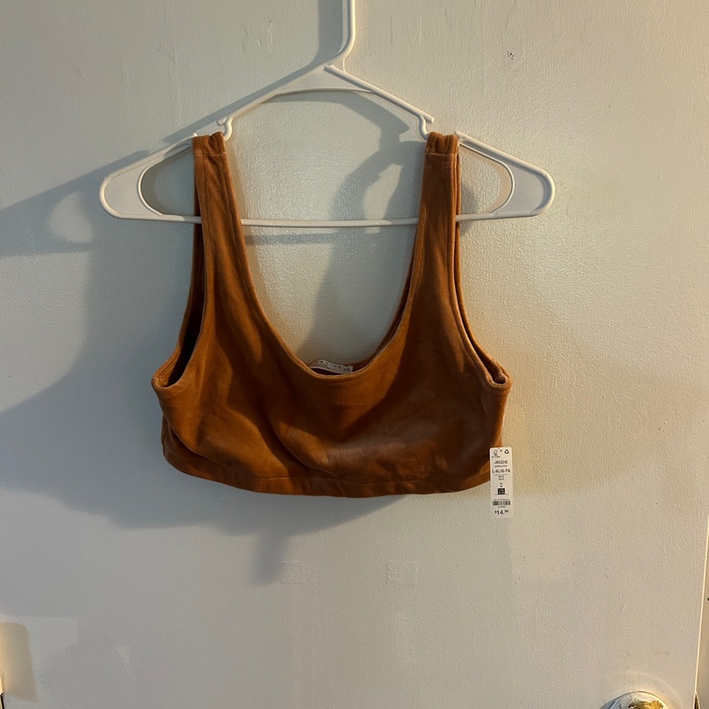 Brown Cropped Tank / Bra Top